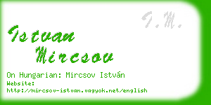 istvan mircsov business card